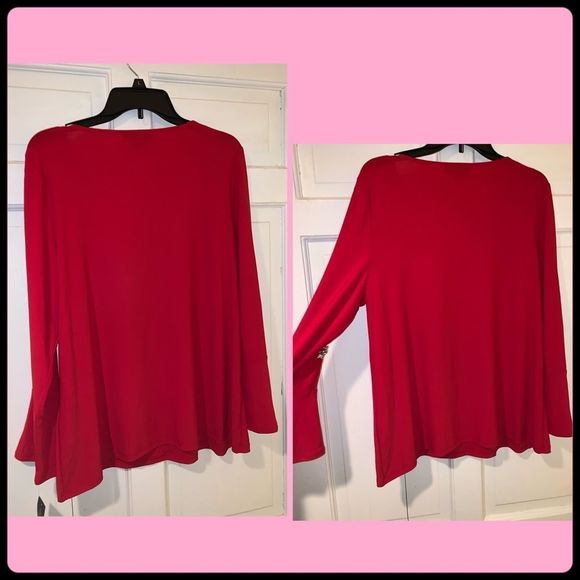 INC Red Rhinestone Embellished Top Sz 0X - Picture 8 of 10